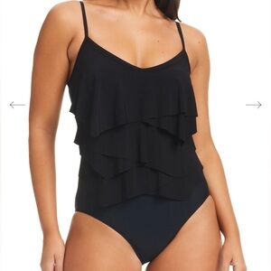 Beyond Control One-Piece Swimsuit With Geometric Overlay